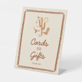 カウボーイカードとギフト赤ちゃんシャワーのサイン 台座サイン (正面)