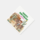 カウボーイガールオンホースバースデーパーティー スタンダードカクテルナプキン (角)