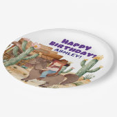 カウボーイガールオンホースバースデーパーティー ペーパープレート (アングル)