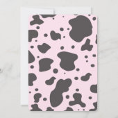 カウボーイガール誕生日牛プリントパーティー |ピンク 招待状 (裏面)