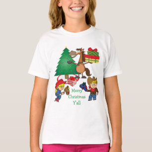 カウボーイキッズと馬の漫画の休日Tシャツ Tシャツ