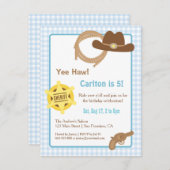 カウボーイキッズウェスタンバースデーパーティ招待状 招待状 (正面/裏面)