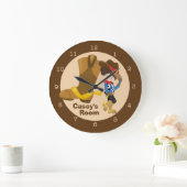 カウボーイキッズルーム ラージ壁時計 (ホーム)