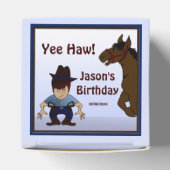 カウボーイキッドの誕生日パーティーのお願いボックス フェイバーボックス (上部)
