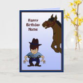 カウボーイキッドカスタム誕生日カード カード (黄色い花)