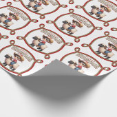 カウボーイキッドサンタマットンバスティングクリスマス ラッピングペーパー (角)