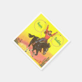 カウボーイキッド乗馬用ロープハッピーバースデー スタンダードカクテルナプキン (角)