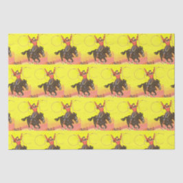 カウボーイキッド馬のロープでS.W.シーン 薄葉紙