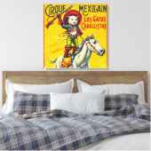 カウボーイキャットメキシカンサーカスヴィンテージポスターアート キャンバスプリント (インサイチュ (寝室))