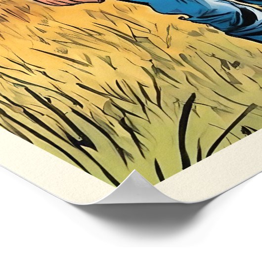 カウボーイキャトルランチ少年グラフィックアート ポスター (角)