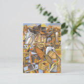 カウボーイキュービズムオリジナルアートポストカード ポストカード (スタンド正面)