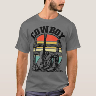 カウボーイギターブーツとハットカウボーイ254 Tシャツ