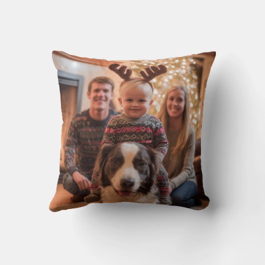 カウボーイクリスマスウェスタンメリークリスマスフォト クッション (裏面)