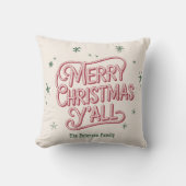 カウボーイクリスマスウェスタンメリークリスマスフォト クッション (正面)