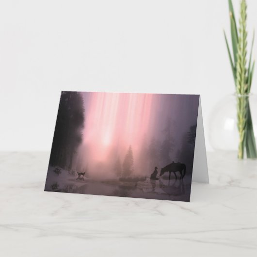 カウボーイクリスマスシーズンのグリーティングカード シーズンカード (正面)