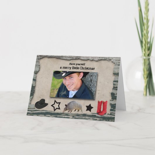 カウボーイクリスマスフォトクリスマスカード シーズンカード (正面)