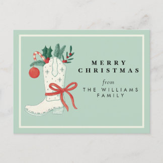 カウボーイクリスマスホリデー葉書グリーティング シーズンポストカード