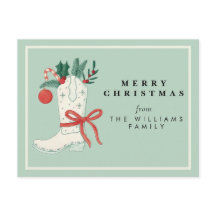 カウボーイクリスマスホリデー葉書グリーティング