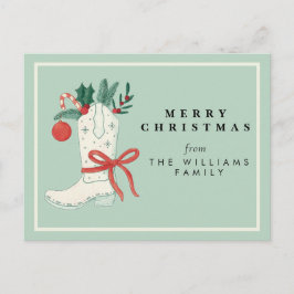 カウボーイクリスマスホリデー葉書グリーティング シーズンポストカード