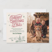 カウボーイクリスマス家族写真ウエスタンクリスマス シーズンカード (正面)