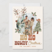 カウボーイクリスマス数々のフォトファミリークリスマスカード シーズンカード (正面)