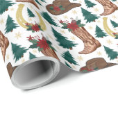 カウボーイクリスマス ギフト包装紙 ラッピングペーパー (ロールコーナー)