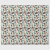 カウボーイクリスマス ギフト包装紙 ラッピングペーパー (フラット)