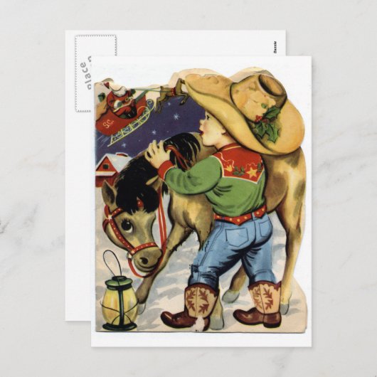 カウボーイクリスマス シーズンポストカード (正面/裏面)