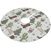 カウボーイクリスマス ブラッシュドポリエステルツリースカート (アングル)