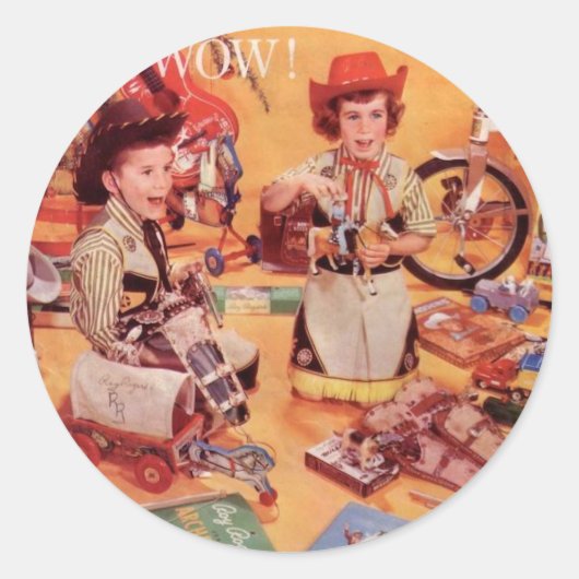 カウボーイクリスマス ラウンドシール (正面)