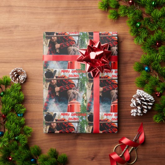 カウボーイクリスマス ラッピングペーパー (クリスマスギフト)