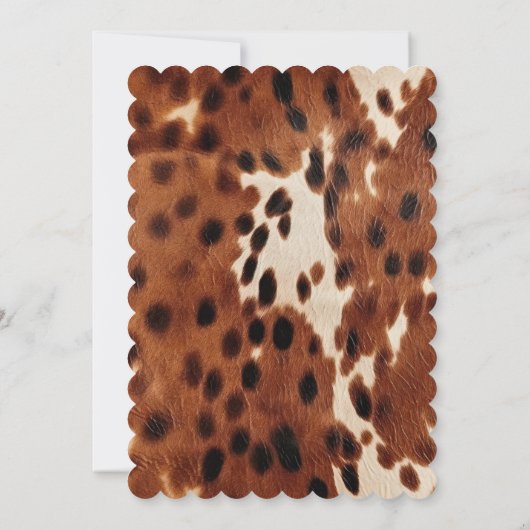 カウボーイクリームブラウンコーウィドハットブーツ 招待状 (裏面)