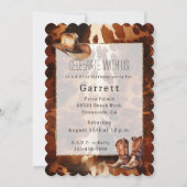 カウボーイクリームブラウンコーウィドハットブーツ 招待状 (正面)