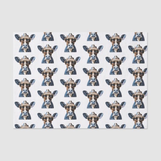 カウボーイクールカウウエスタンユーモアデザイン 薄葉紙 (正面)