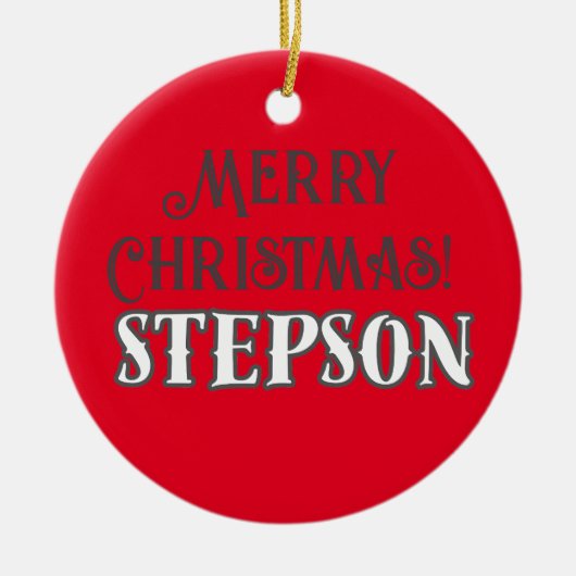 カウボーイクールタイポグラフィメリークリスマスステプソン セラミックオーナメント (正面)