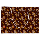 カウボーイクールー保安官馬がタイル張り ラージペーパーバッグ (裏面)