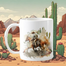 カウボーイクール愛好家はモノグラムを追加 コーヒーマグカップ