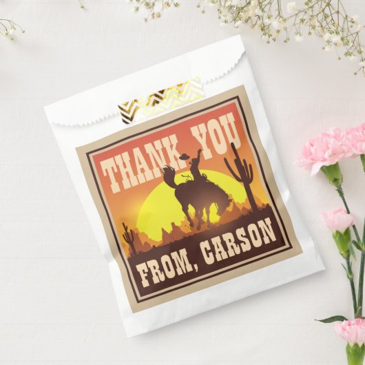 カウボーイクール誕生日ロデオ、ワイルドウェストありがとう フェイバーバッグ (封をした状態)