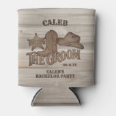 カウボーイグルームウ素朴ッドカットおもしろいバチュラーパーティ 缶クーラー (正面)