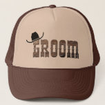 カウボーイグルームハット キャップ<br><div class="desc">カウボーイ新郎は黒い帽子と素朴な木目を持っている、ときにカウポークと女性のカーボーイがヒッチングされる。贈物クール帽が新郎素晴らしのためだ！</div>