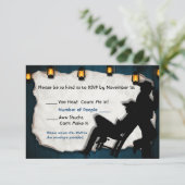 カウボーイグルームIIカスタムゲイウェディングRSVPカード 招待状 (スタンド正面)