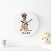 カウボーイグレートダネドッグイラストレーション ラージ壁時計 (ホーム)