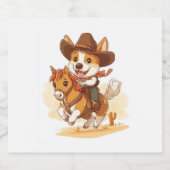カウボーイコルギ – 西ロデオ犬 スパークリングワインラベル (シングルラベル)