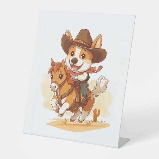カウボーイコルギ – 西ロデオ犬 台座サイン (正面)