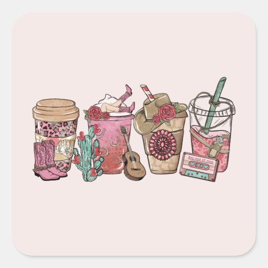 カウボーイコーヒー時間 スクエアシール (正面)