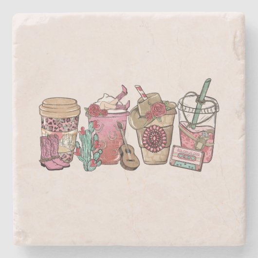 カウボーイコーヒー時間 ストーンコースター (正面)