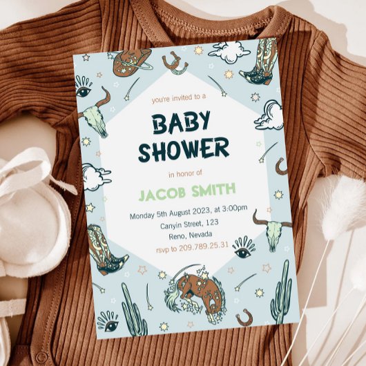 カウボーイサウスウエスベビーシャワー招待状 招待状
