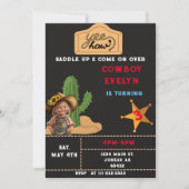 カウボーイサボスパーティー誕生日ガール 招待状 (正面)