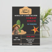 カウボーイサボスパーティー誕生日ガール 招待状 (スタンド正面)