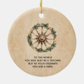 カウボーイサボス最高の先生プレゼント セラミックオーナメント (裏面)